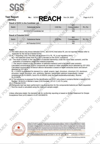 REACH FOR PVC COMPOUND SGS